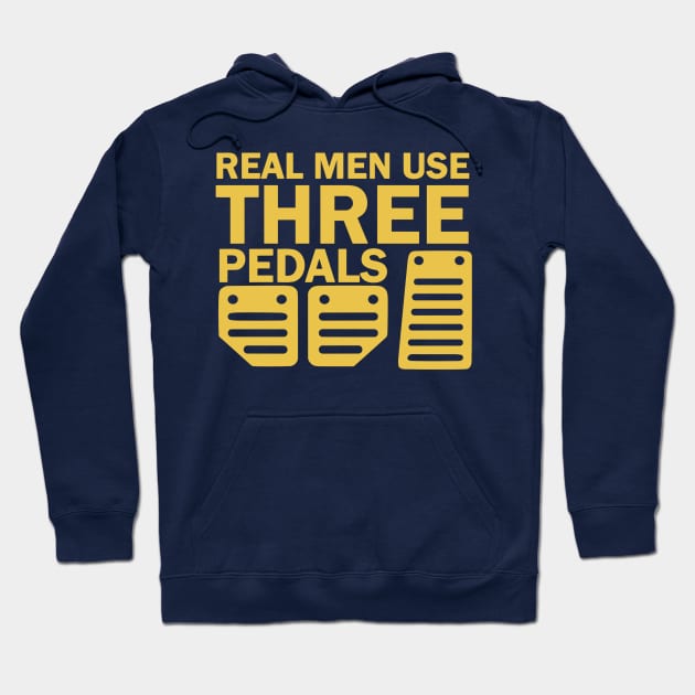 real men use three pedals Hoodie by Quincey Abstract Designs